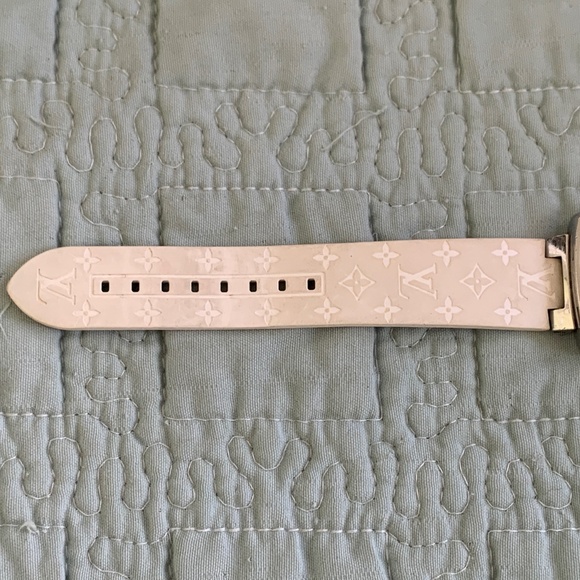 Louis Vuitton White Speedy Watch Working USED Authentic - Picture 4 of 15